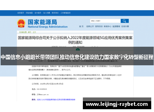 中国信息小组组长带领团队推动信息化建设助力国家数字化转型新征程